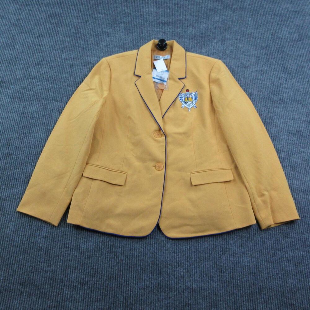 Kasper Blazer Womens XL Gold Lined Tailored Two-Button Crepe Stretch NWT